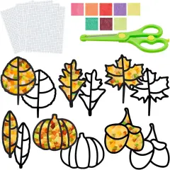 2 PCS Extra Large Thanksgiving Fall Leaves for Craft Suncatchers Kit