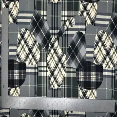 1 Yard Liverpool Knit Geometric Print Fabric Stretch Crepe Textured 58"-60" Width Gray