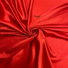 1 Yard Red Crepe Satin Fabric Shiny Smooth Dressmaking Material For Sewing Projects 58&Prime; Width