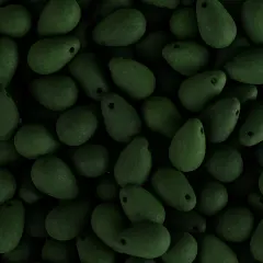 John Bead 114pcs 6x9mm Czech Glass White Alabaster Velvet Drop Bead Strands Dark Green