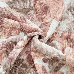 1 Yard Poly Bubble Stretch Fabric Coral 58/60" Wide Lightweight Woven with One-Way Stretch