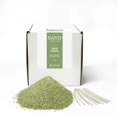 Green Unscented Sand Candles with Wicks
