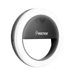 Insten Video Conference Lighting Kit For Cell Phone Laptop, LED Mini Ring Lights, Dimmable, Button Control, Black