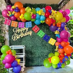 139Pcs Colorful Mexican Cinco De Mayo Balloon Kit With Mexicana Papel Picado Fiesta Banner for D&iacute;a De Muertos, Loteria Taco Bout Baby Shower My First Birthday Party Decoraci&oacute;n