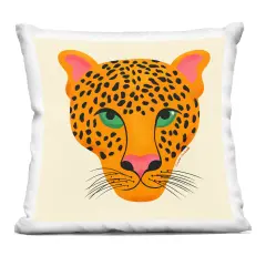 Stupell Industries Modern Leopard Wildlife Face Decorative Printed Pillow design by Carrie Cantwell, 18 x 7 x 18