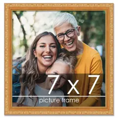7x7 Museum-Quality Picture Frame with UV-Resistant Acrylic & Acid-Free Backing, Available in 4 Finishes - Gold, Silver, Bronze, and Black