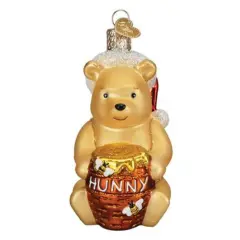 Old World Christmas 3.75 In Winnie The Pooh Christmas Tree Ornament , Christmas Decor Hunny Childhood Character Gold