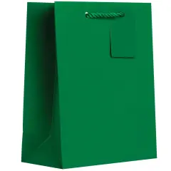 Pack/6: Matte Green Gift Bag - 8 x 4 x 10"