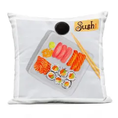 Stupell Industries Delicious Sushi Plate Outdoor Printed Pillow design by Juliet Rose Philips , 18 x 7 x 18