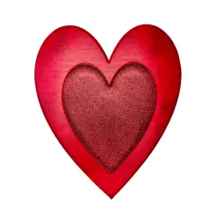 Metal Embossed Glitter Heart Sign - Red, 12"Hx12"L-MD078524