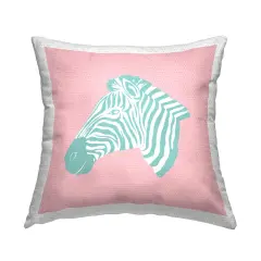 Minimal Soft Zebra Design by Martina Pavlova Outdoor Printed Pillow 