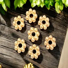 *100* 18k Gold Plated Daisy Heishi Spacer Beads - Choose Your Size