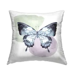 Butterfly on Simple Shapes Design by Kim Allen Throw Pillow 