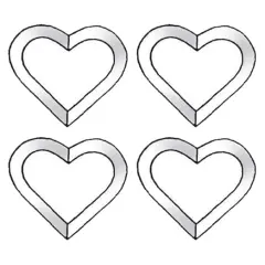 2-1/8" x 2" Clear Glass 4 Hearts Bevel Cluster BC412