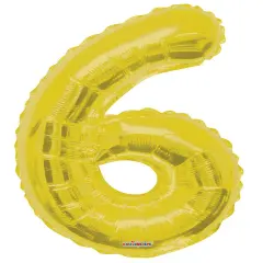 34" Numeral 6 Balloon - Gold, 1ct
