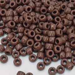 MIIIM 1200PCS 6x9mm Pony Beads Bulk, Brown Kandi Beads for Bracelets Making Kit, Hair Braids Crafts for Jewelry Making (Umber Brown)
