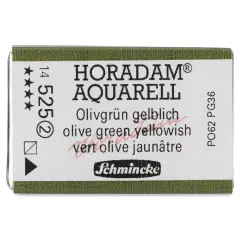 Schmincke Horadam Aquarell Watercolor - Olive Green Yellowish, Full Pan