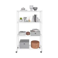 Seville Classics 4-Tier NSF Steel Wire Shelving Unit, 36" W x 14" D x 56.25"H White