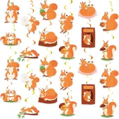 24 Pcs Squirrel Hanging Party Decorations
