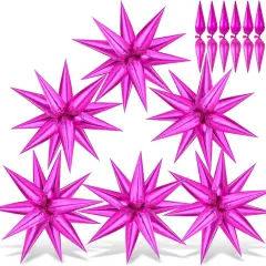 72 PCS Star Foil Balloons(Hot Pink Star Cones, 26 Inch)