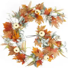 Fall Garland Leaves Pumpkin Garland with Berries