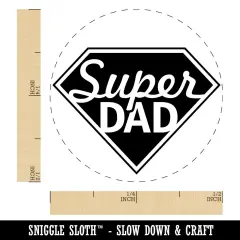 Super Dad Father's Day Superhero Diamond Self-Inking Rubber Stamp Crafting UV