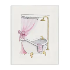 Stupell Industries Simple Glam Bathroom Tub Canvas Design by Janet Tava