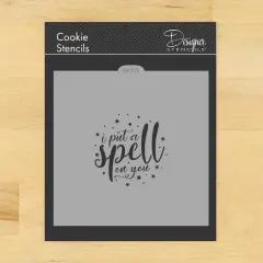 I Put A Spell On You Cookie & Craft Stencil | CM155 by Designer Stencils | Cookie Decorating Tools | Baking Stencils for Royal Icing, Airbrush, Dusting Powder | Craft Stencils for Canvas, Paper, Wood | Reusable Food Grade Stencil