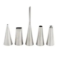 Mrs Anderson's 5pc Pastry Cake Cookie Stainless Steel Icing Decorating Tips Set