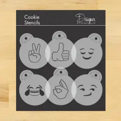 Emojis 2 Cookie Stencil Set | C1017 by Designer Stencils | Cookie Decorating Tools |