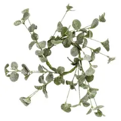 Sparkle Silver Dollar Ring with Green Wrapped Base Perfect for Seasonal Candle on Any Tabletop