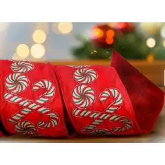 4" Peppermint Candies Disc Ribbon (5 Yards)
