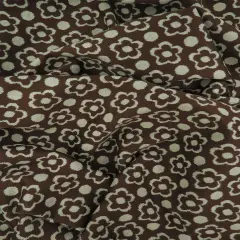 Double Knit Jacquard Floral Fabric Heavyweight Stretch Flower Knit, 58/60" Wide BROWN