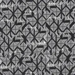 Geo Abstract Brushed DTY Knit Fabric Soft Stretch Material 58/60" Wide BLACK