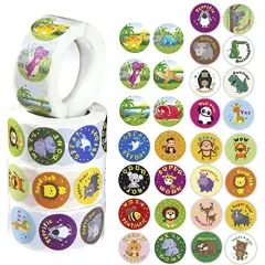 2000 Pieces Teacher Motivational Stickers for Kids Reward Stickers Students Children 4 Roll Motivational Stickers Labels 30 Styles