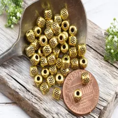 *250* 4mm Antique Gold Barrel Spacer Beads