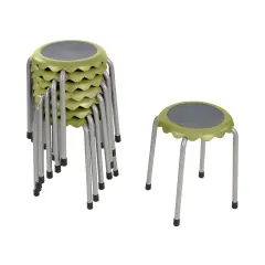 Daisy Stackable Stool Set, Flexible Seating, 8-Piece Fern Green