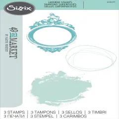 Sizzix Layered Clear Stamps By 49 & Market-3/Pkg