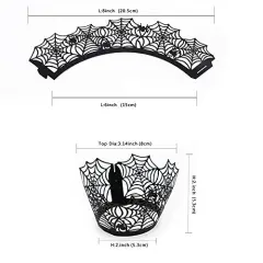 Halloween Cupcake Wrappers,Spider Web Cupcake Wrapper,Halloween Party Decorations Supplies 36Pcs