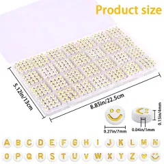 1400 pieces Round Letter Beads for Jewelry Making, 28 Style Gold A-Z Alphabet Acrylic Beads Kits Heart Beads for Bracelets Making (4 * 7mm)