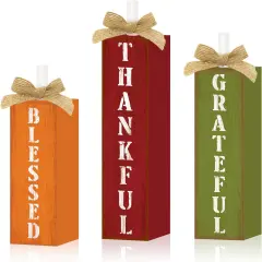 Blessed Thankful Grateful Fall Sign Table Decor