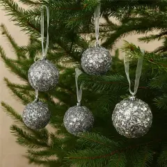 Moonlit Silver Glow Ornaments- Set of 6