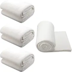 3 Pcs Natural Cotton Quilt Batting Heat Resistant Batting Warm White (40 x 40 Inch)