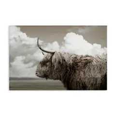 Stupell Industries Longhorn Cattle & Clouds View Canvas By CAD Designs