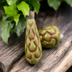 *6* 25x12mm Copper Washed Opaque Olive Green Mermaid Scale Large Drop Beads