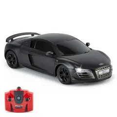 CMJ RC Cars: Audi R8 GT RC - Black - 1:24 Scale, Remote Control Radio Vehicle, 2.4 Ghz, LED Headlights, Racing Toy, Licensed Limited Edition Model