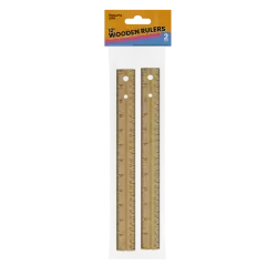Wooden Rulers 12" &ndash; Dual Scale &ndash; 2 per Pack &ndash; 48 Packs