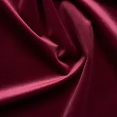 Giselle Velvet Upholstery Fabric 100% Polyester, 55" Wide, Flame Resistant & Durable Rouge