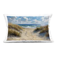 Stupell Industries Seaside Pathway Footprints Indoor Pillow, 14 x 7 x 20