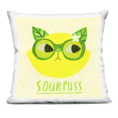 Stupell Industries Sourpuss Lemon Cat Indoor Pillow, 18 x 7 x 18